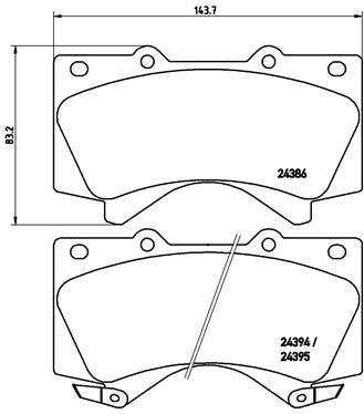 BREMBO Súprava brzdových doštičiek P 83 107