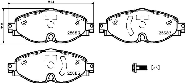 BREMBO Súprava brzdových doštičiek P 85 147