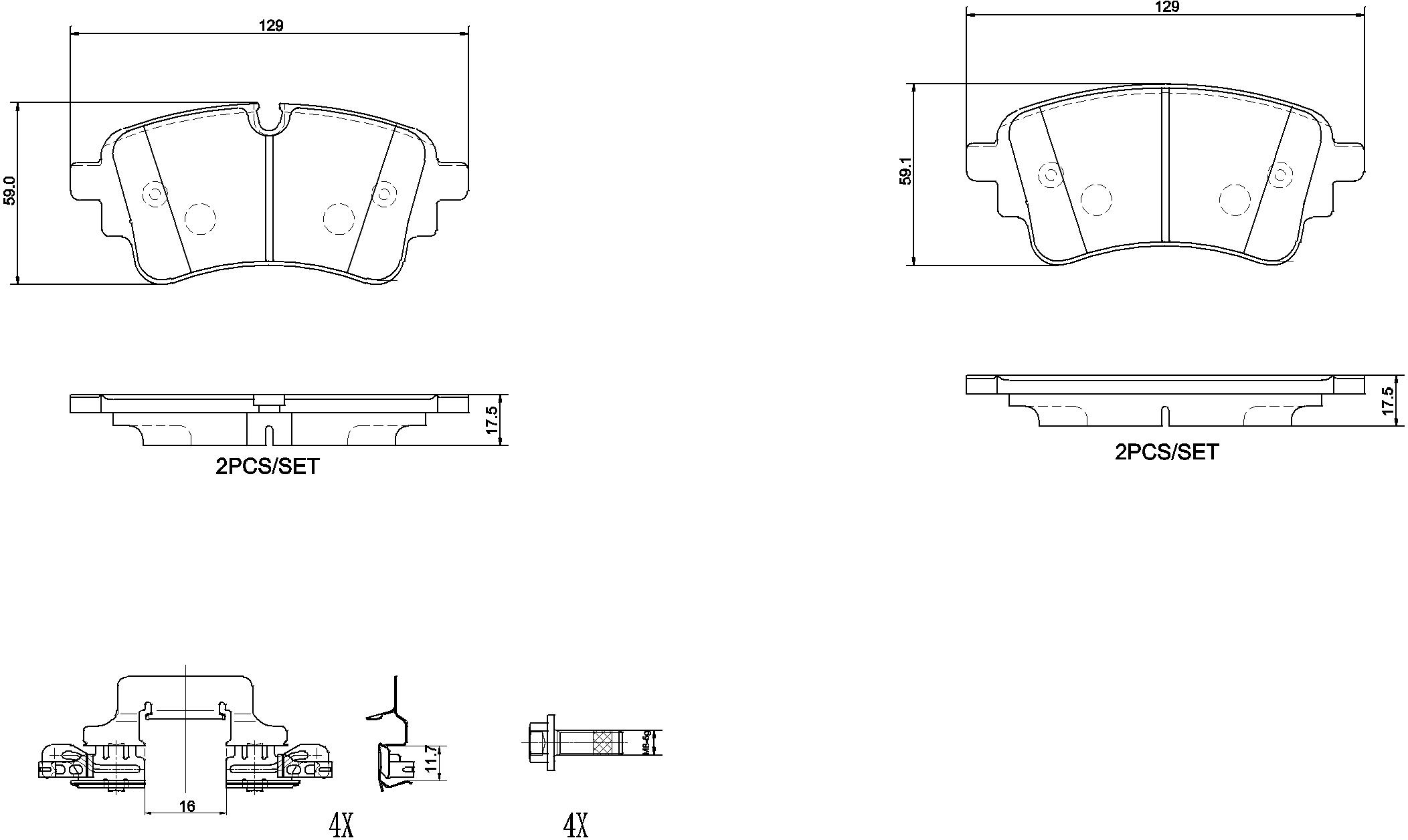 BREMBO Súprava brzdových doštičiek P 85 186