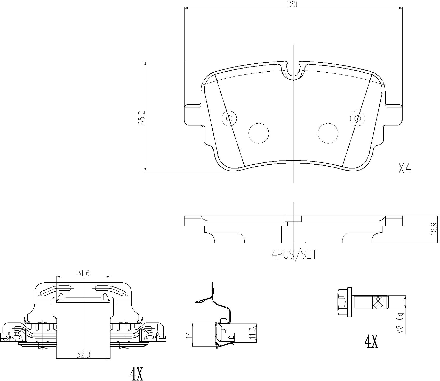BREMBO Súprava brzdových doštičiek P 85 190