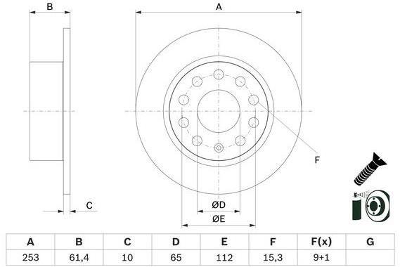 BOSCH brzdový kotúč 0 986 479 E00, súprava 2 ks