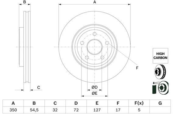 BOSCH brzdový kotúč 0 986 479 F01, súprava 2 ks