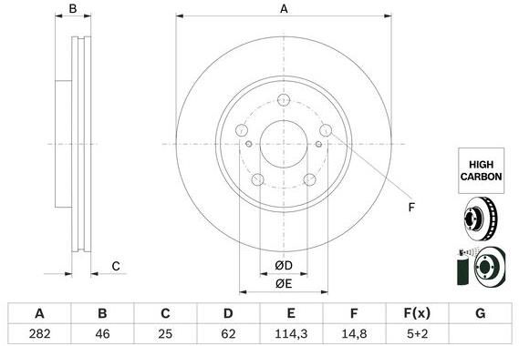 BOSCH brzdový kotúč 0 986 479 F92, súprava 2 ks