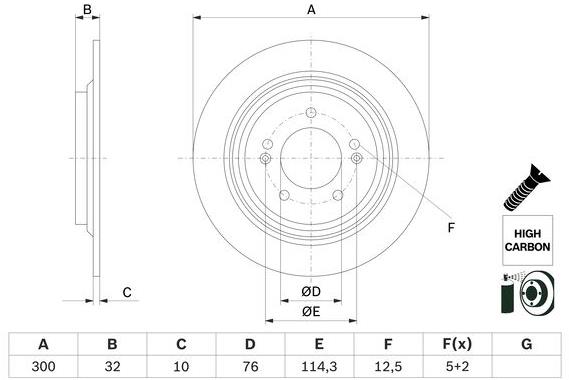 BOSCH brzdový kotúč 0 986 479 H01, súprava 2 ks