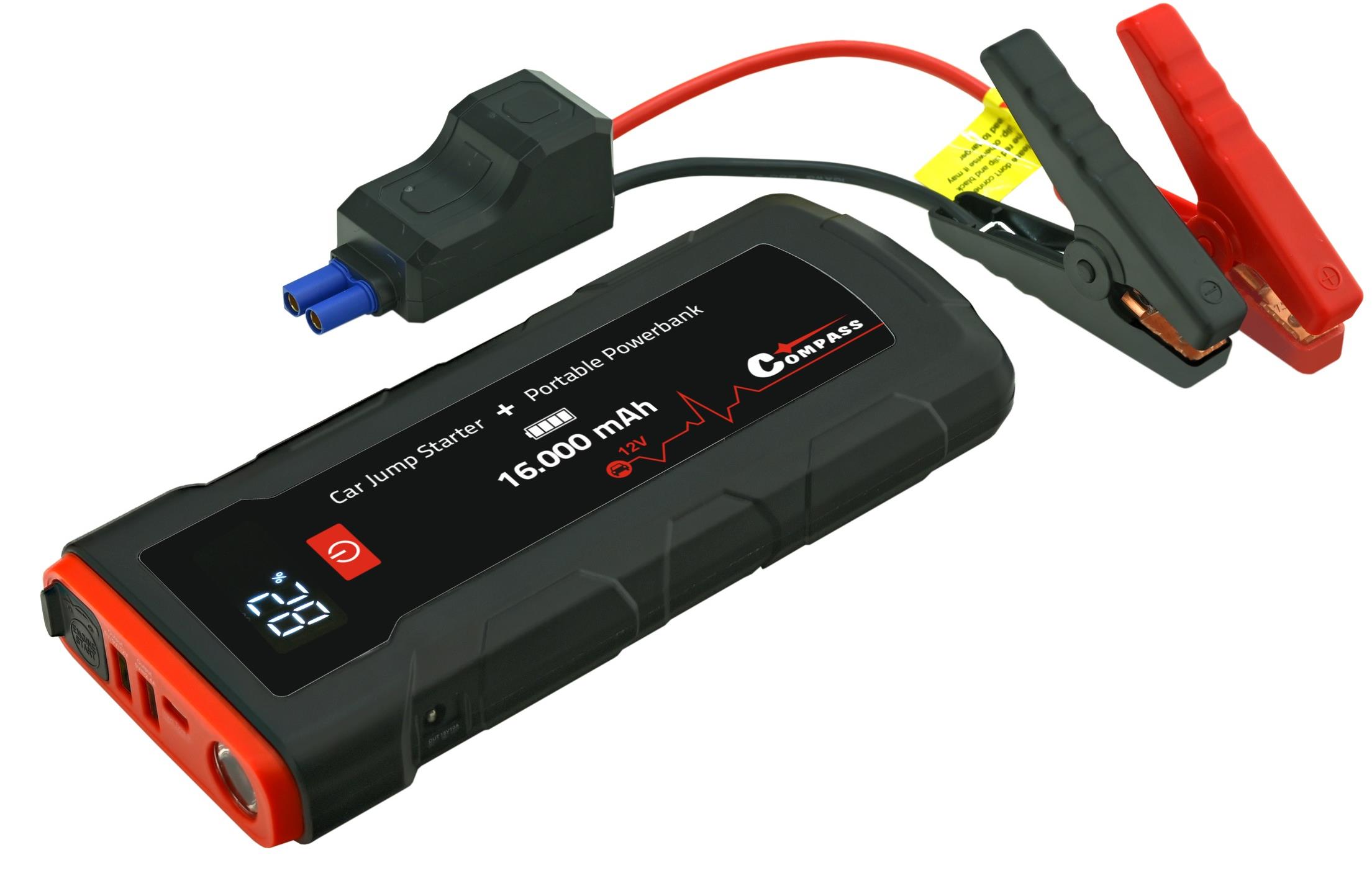 Compass Powerbanka s funkciou Smart Jump Starter, 16000 mAh, 2000 A