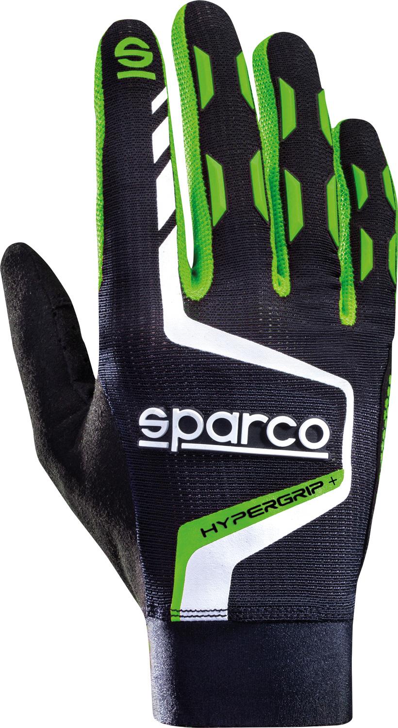 Sparco Hypergrip+ Sim Racing gamingové rukavice, farba čierno-zelená, veľkosť 8
