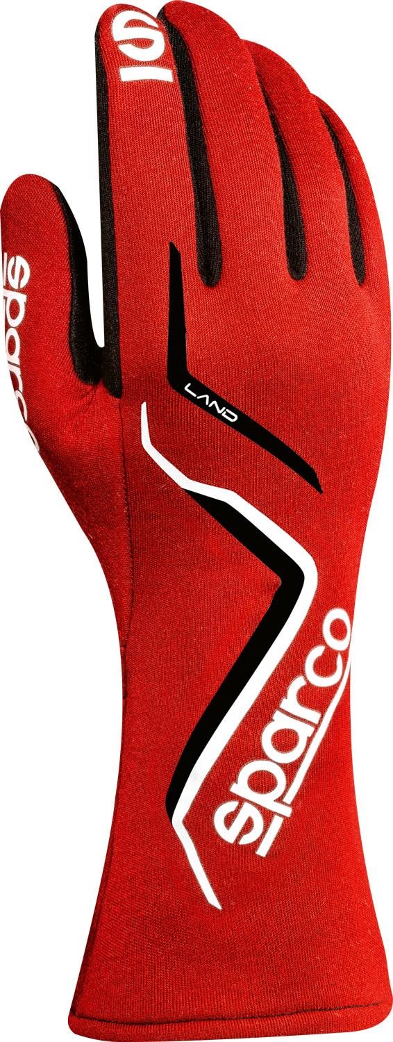 Sparco Land Pretekárske rukavice, homologácia FIA, farba červená, veľkosť 8