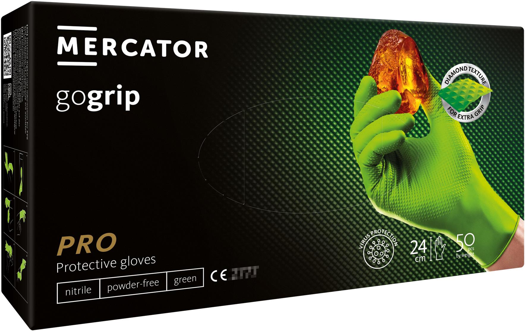 MERCATOR® Prémiové rukavice gogrip green 50 ks, veľ. XXL