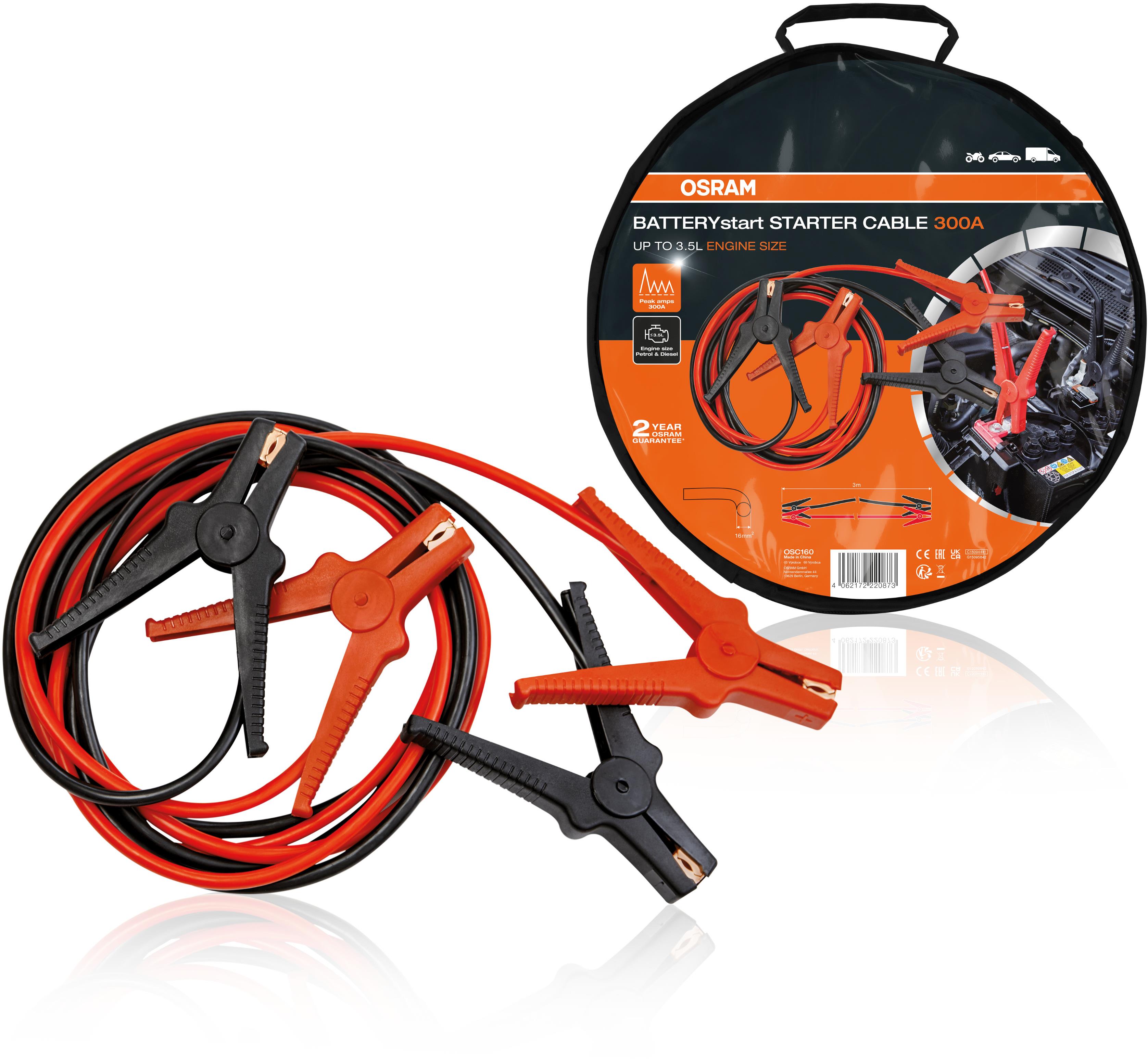 OSRAM štartovací kábel 6/12 V, 300 A, hliník/meď