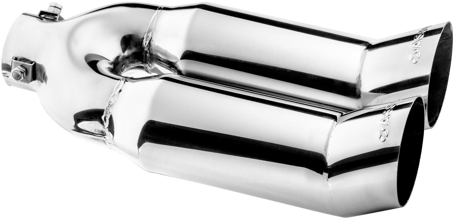 ASSO koncovka výfuku nehrdzavejúca oceľ okrúhla, vonkajší priemer 2× 76 mm, dĺžka 200 mm