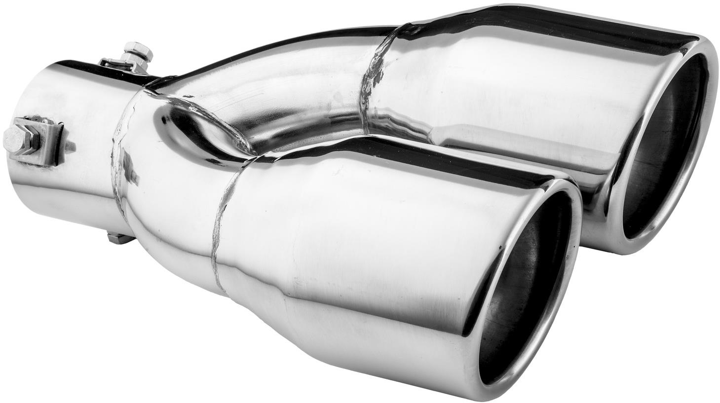 ASSO koncovka výfuku nehrdzavejúca oceľ dvojitá okrúhla, vonkajší priemer 2× 80 mm, dĺžka 305 mm