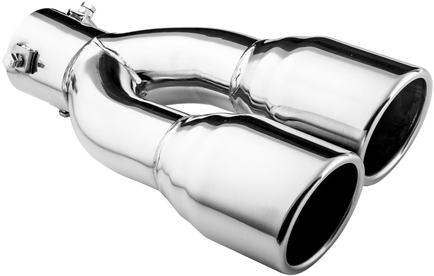 ASSO koncovka výfuku nehrdzavejúca oceľ dvojitá okrúhla, vonkajší priemer 2× 80 mm, dĺžka 308 mm
