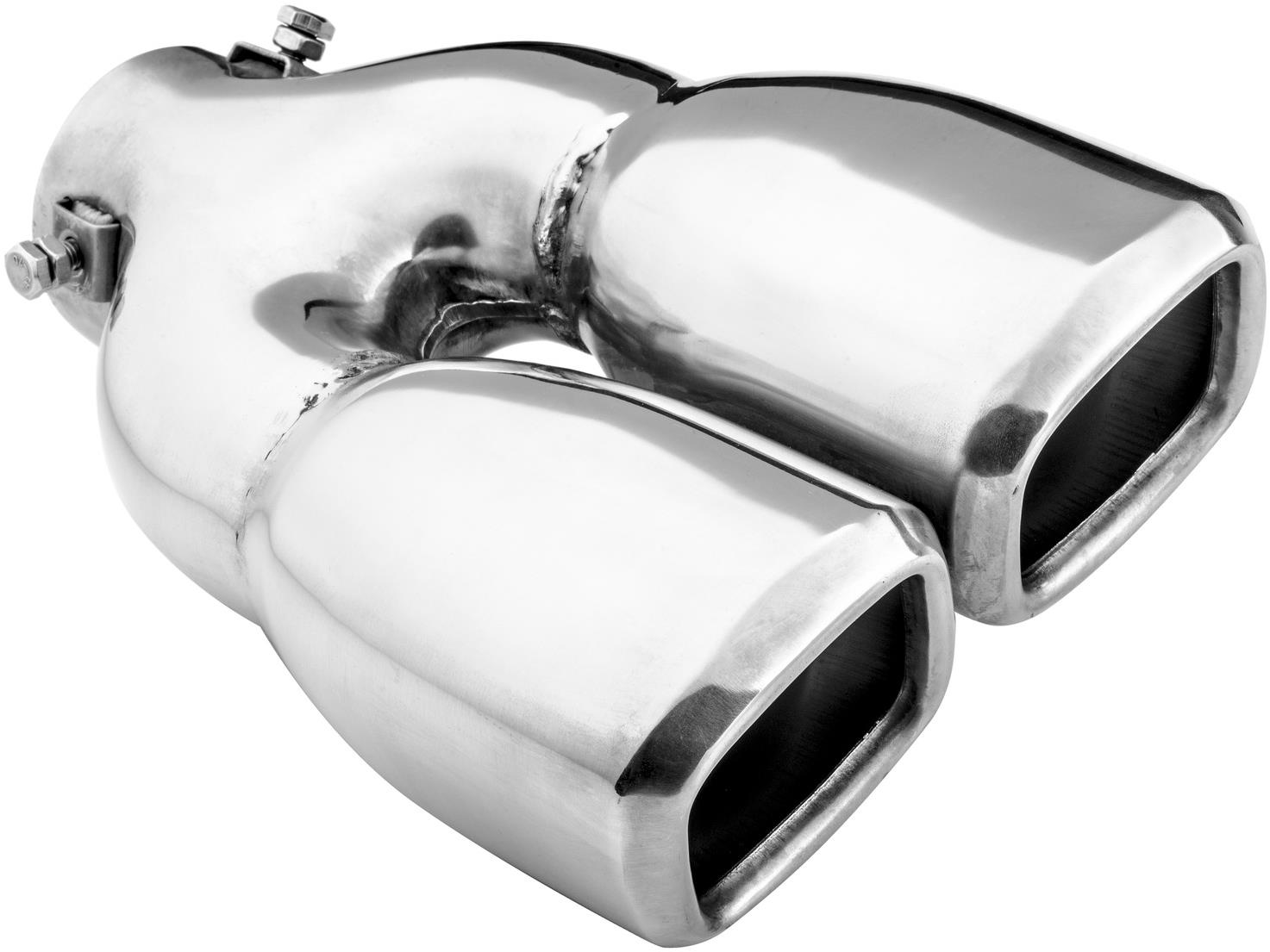 ASSO koncovka výfuku nehrdzavejúca oceľ dvojitá obdĺžniková, vonkajší priemer 2× 76 mm, dĺžka 230 mm