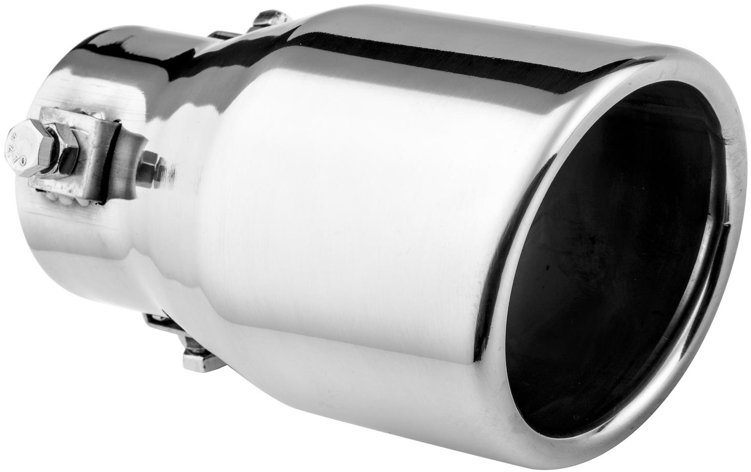 ASSO koncovka výfuku nehrdzavejúca oceľ okrúhla, vonkajší priemer 76 mm, dĺžka 130 mm