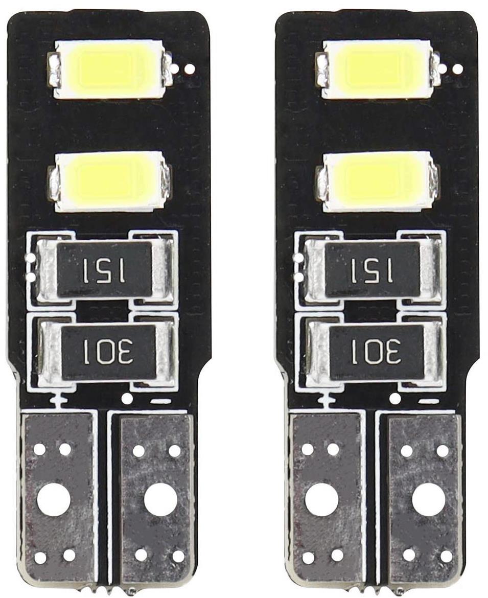 AMIO LED 12 V 1,64 W 2× SMD biela 5600 K (pätica w2, 1x9,5d/T10) kompatibilná s CAN-BUS