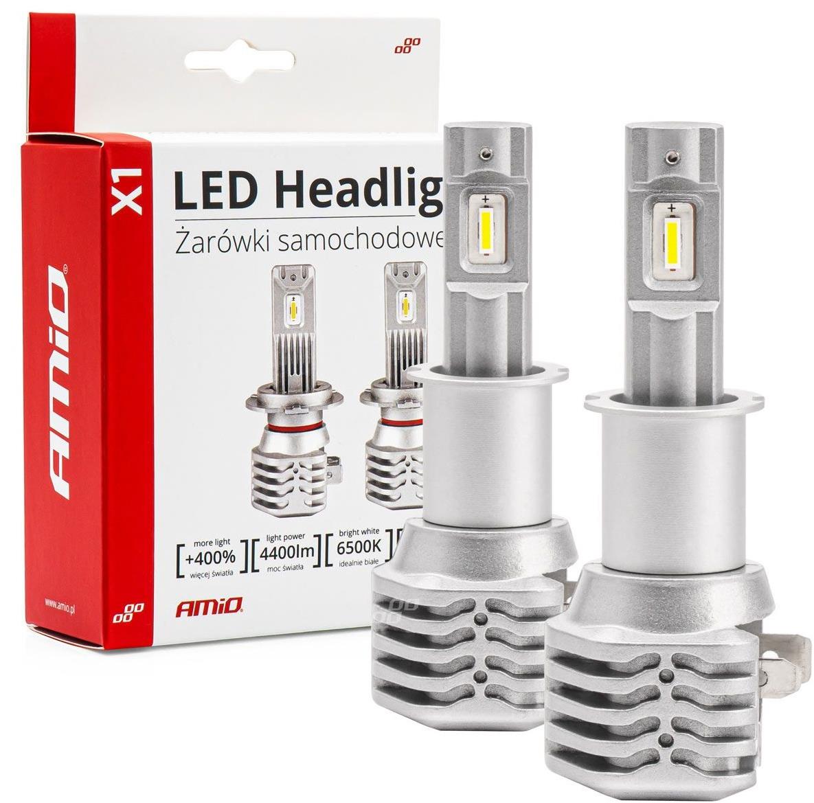 AMIO LED H3 12V 40W – biela 5x1, 5W (pätica PK22s), sada 2 ks