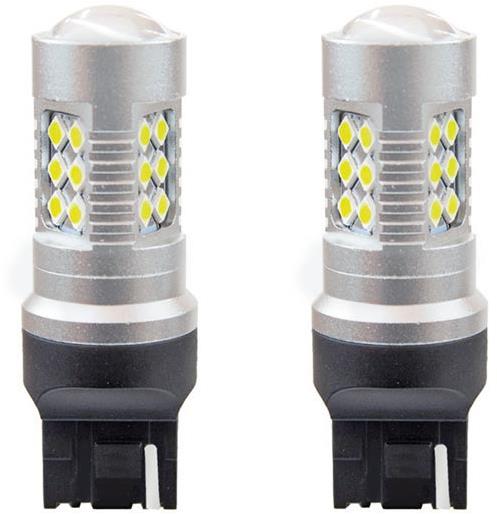 AMIO LED žiarovka 1156 CAN-BUS 24× SMD 3030 T20 7440 w21w 12 V/24 V biela 5600 K, sada 2 ks