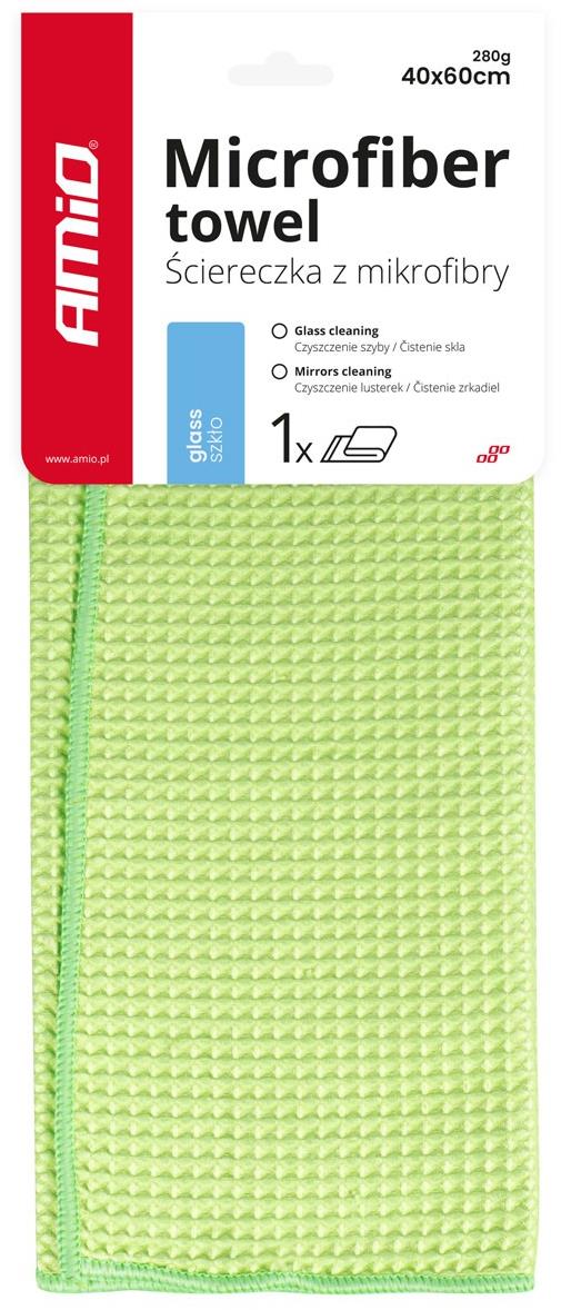 AMIO uterák z mikrovlákna na čistenie skiel a zrkadiel 60 × 40 cm, 280 g