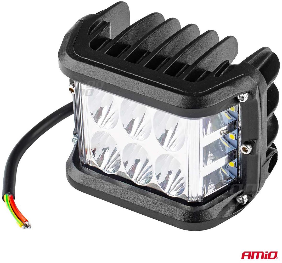 AMIO LED pracovné svetlo, napätie 9 – 36 V, 12 LED 3030, 110 × 75 mm
