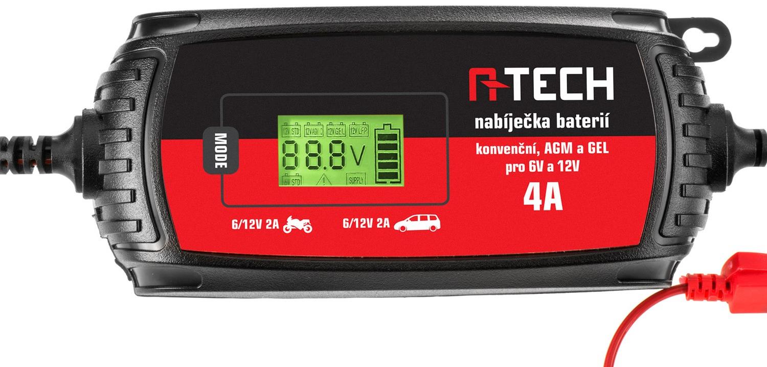 A-TECH nabíjačka 6/12 V, 3 – 120 Ah, 4 A