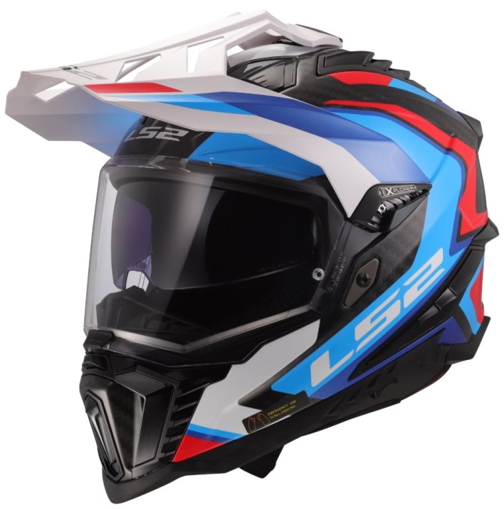 LS2 MX701 EXPLORER-06 CARBON FRONTIER adventure prilba biela/modrá veľ. L