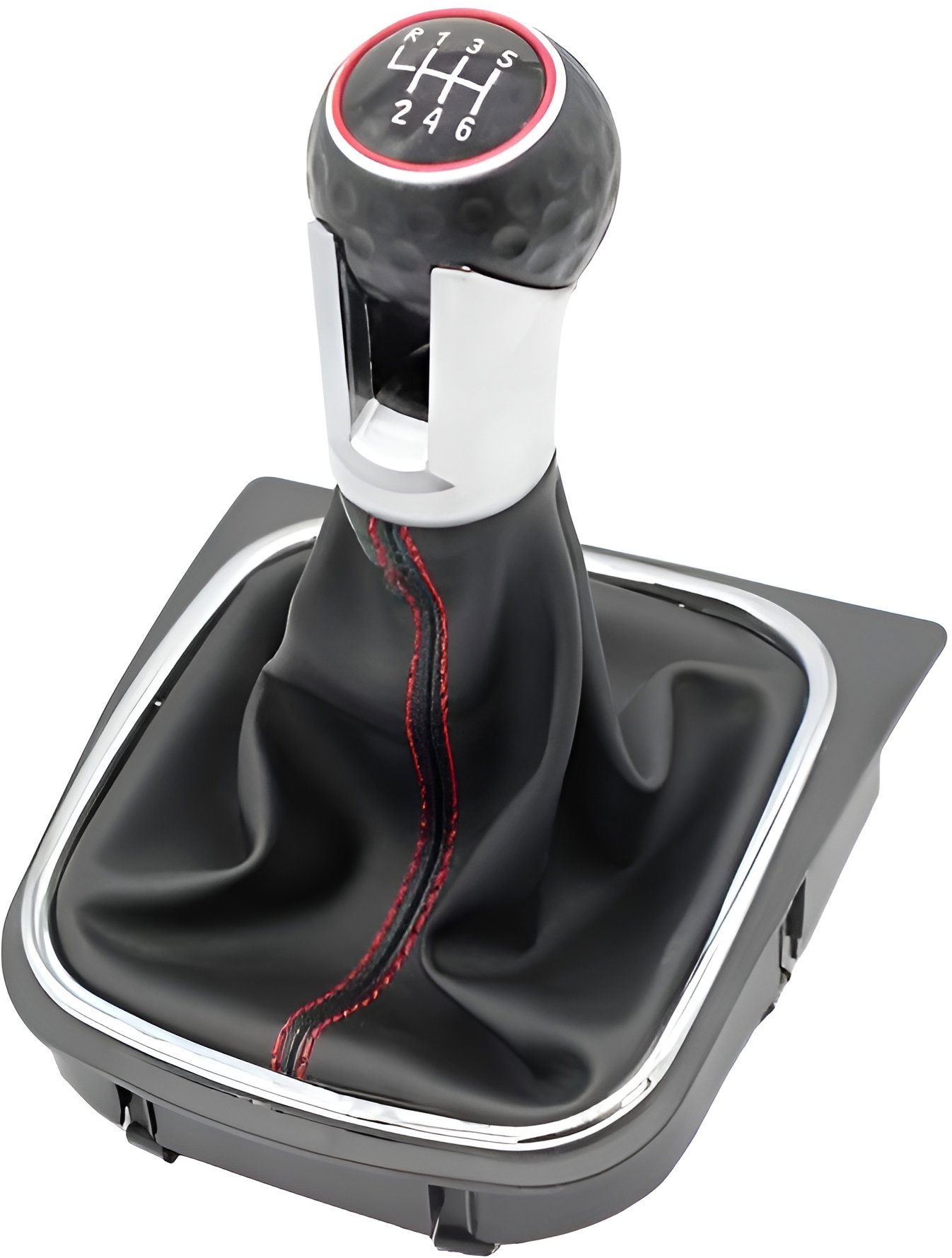 PROTEC Radiaca páka s manžetou, VW Golf V Plus 2003-2008 6st červené prešitie