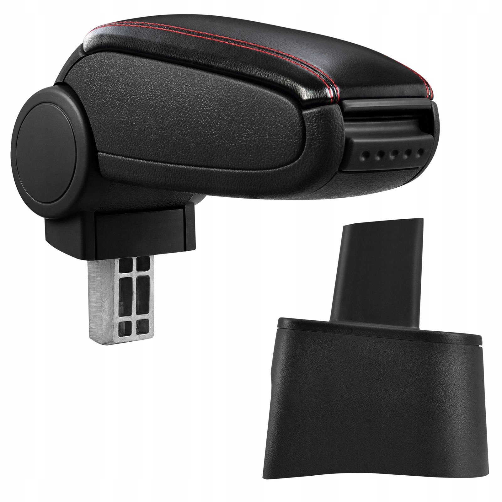 PROTEC – Lakťová opierka, Seat Ibiza 6L, syntetická koža, čierna, červené prešívanie 2002 - 2008