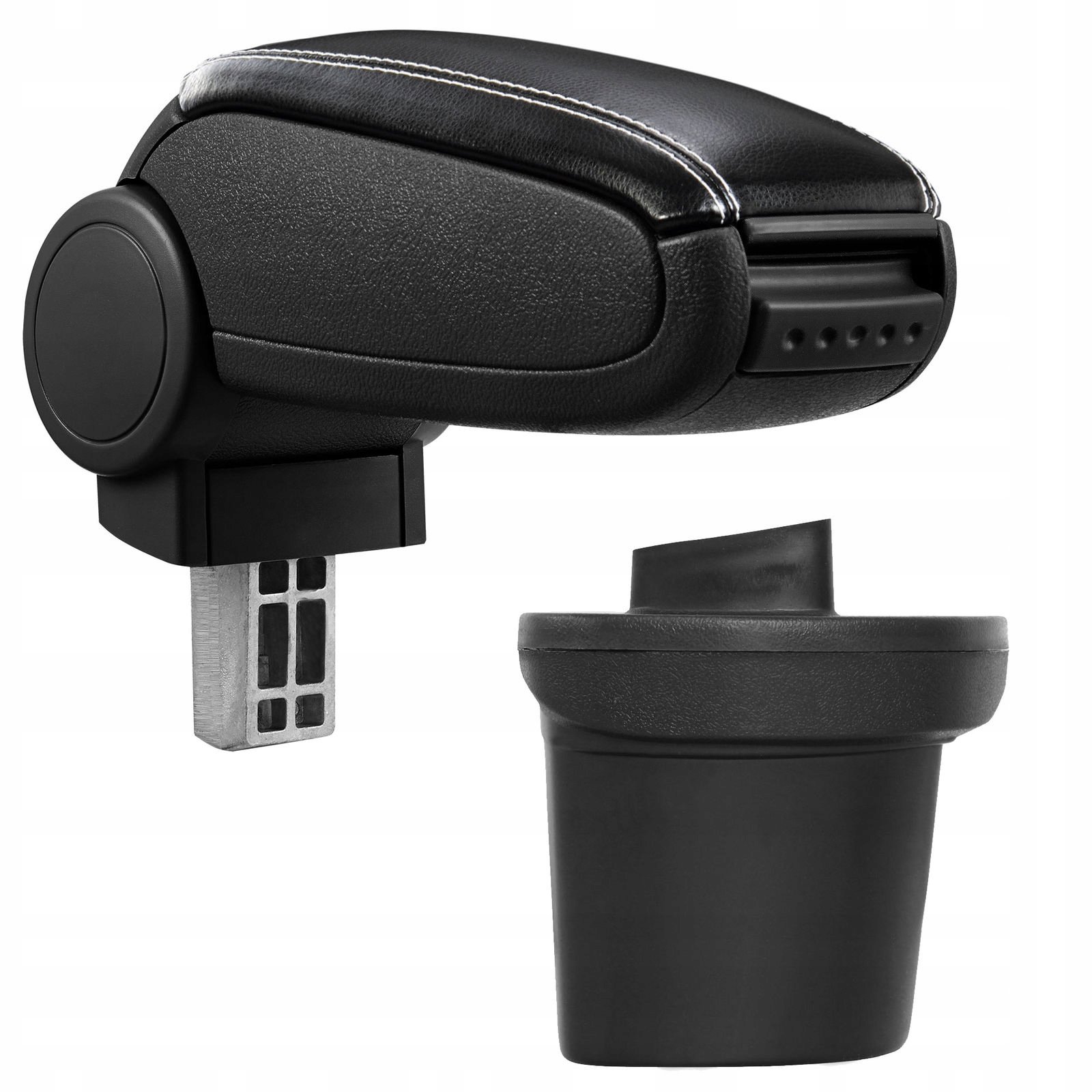 PROTEC – Lakťová opierka, Fiat Sedici, syntetická koža, čierna, biele prešívanie od 2006