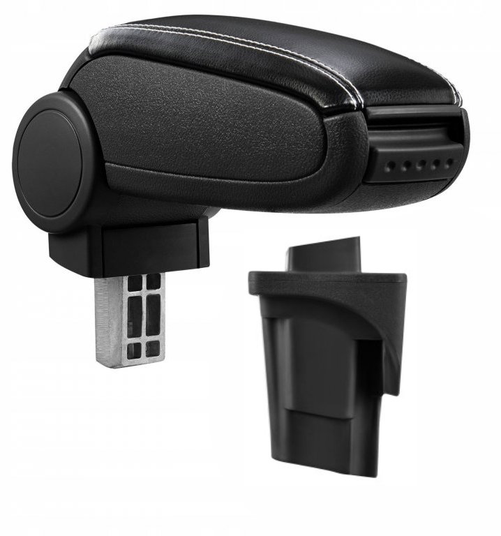 PROTEC Lakťová opierka, Seat Leon II 1P, syntetická koža, čierna, biele prešitie 2005 – 2012