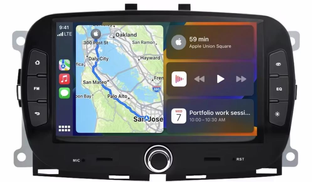 PODOFO 7" Autorádio pre Fiat 500 2016 – 2019 Android s GPS navigáciou, WIFI, USB, Bluetooth, Android