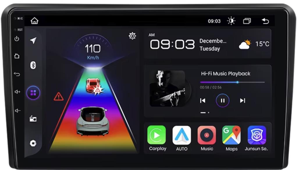 Hizpo 2GB RAM Android Autorádio do Audi A3 2 8P 2003 – 2013, GPS Navigácia, Kamera, WIFI, Bluetooth