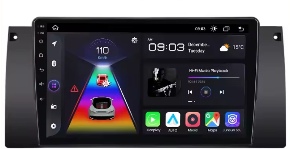 Ossuret Autorádio BMW E53 X5 1999 - 2006 a E53 5. rada 1995-2004 s CarPlay, Android Auto, Bluetooth