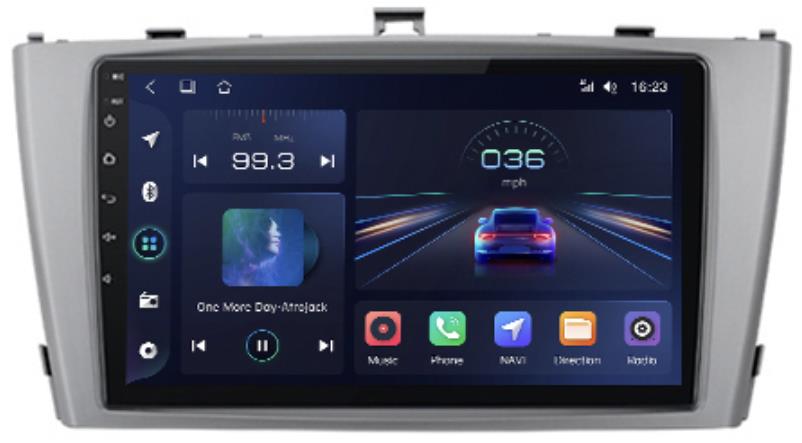 Ossuret 2din Autorádio pre Toyota Avensis 2008 – 2015 Android s GPS navigácia, WiFi, USB, strieborné