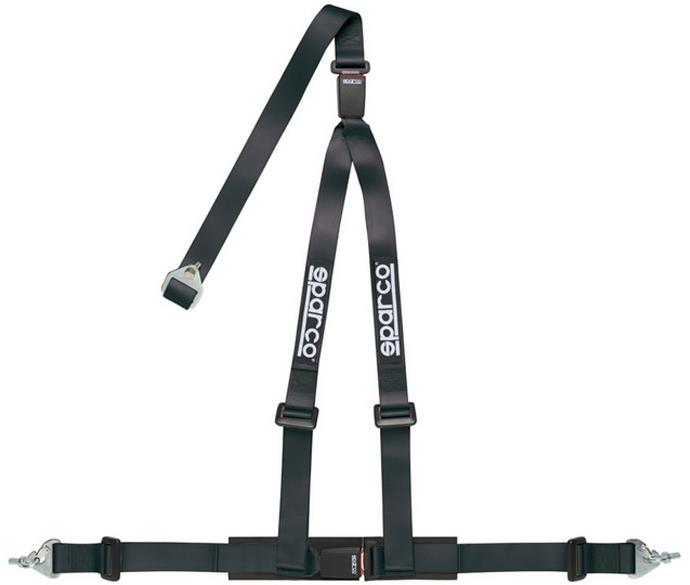 Sparco 3-bodový bezpečnostný pás s homologáciou ECE, odpojiteľný, farba čierna