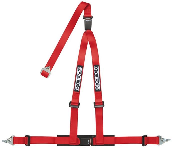 Sparco 3-bodový bezpečnostný pás s homologáciou ECE, odpojiteľný, farba červená