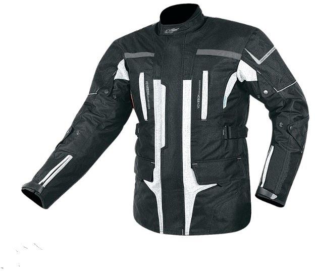 MAXX – NF 2201 Textilná bunda dlhá čierno-strieborná XXXL