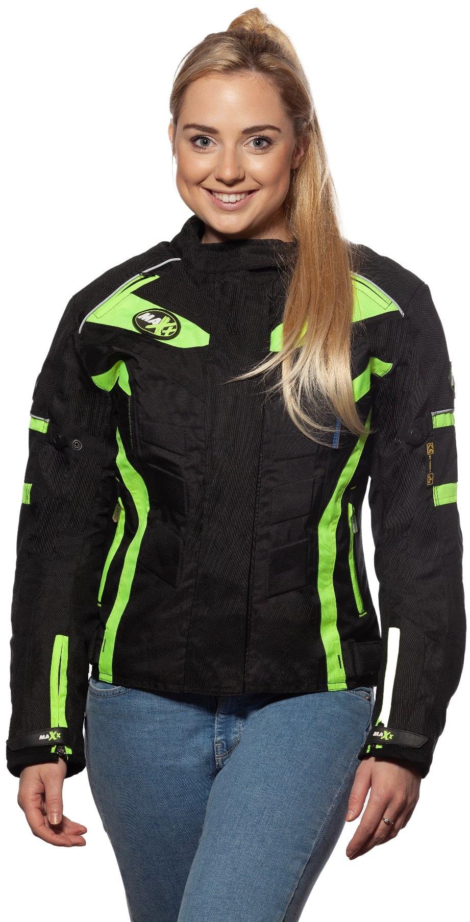 MAXX – NF 2400 Dámska textilná bunda čierno-zelená reflexná XL