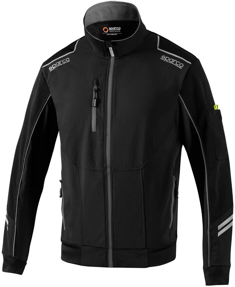 Sparco technická softshell ľahká bunda, farba čierno-sivá, veľkosť XL