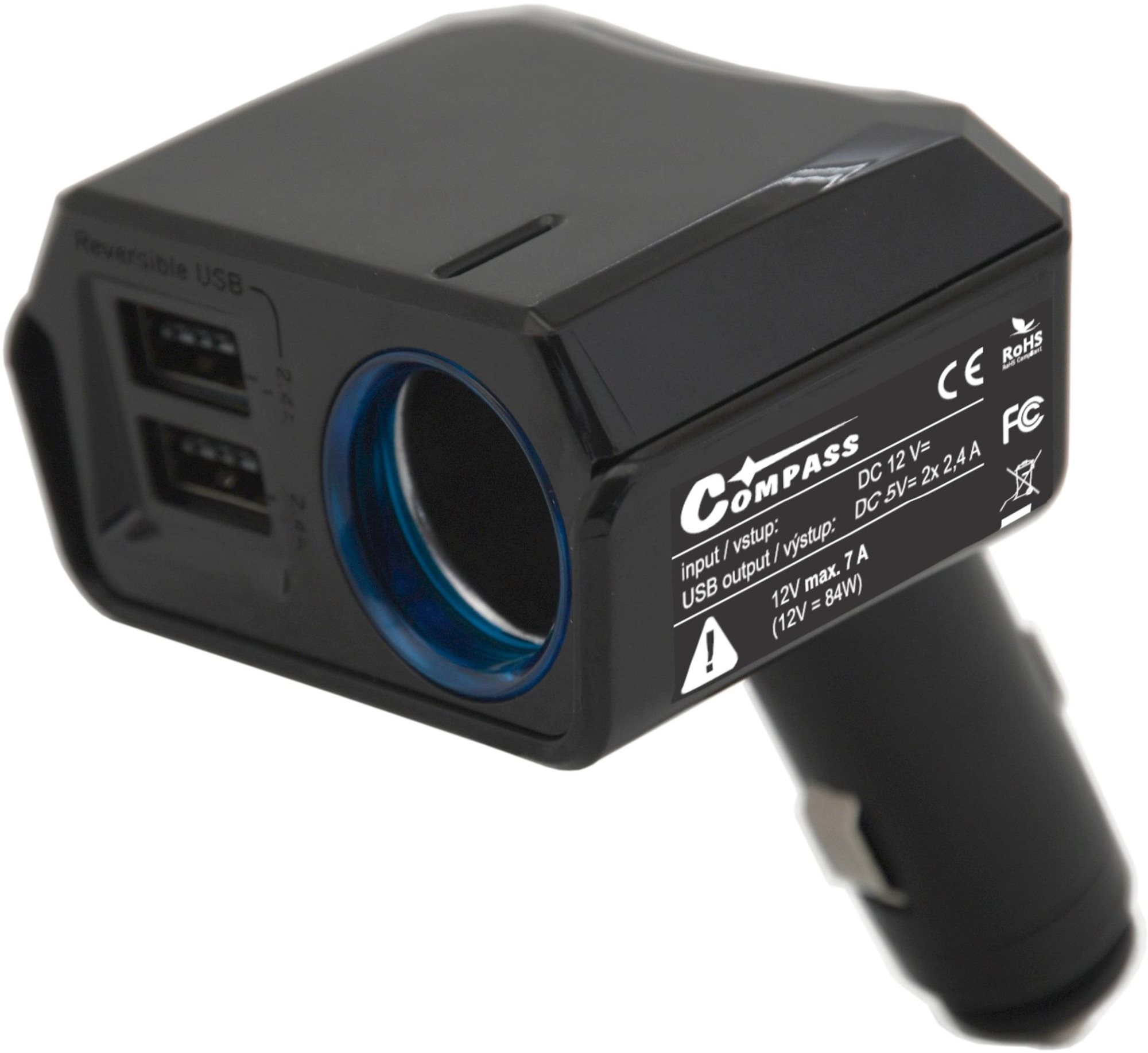 Adaptér pevný 12 V + 2x USB 2 400 mA SELECT