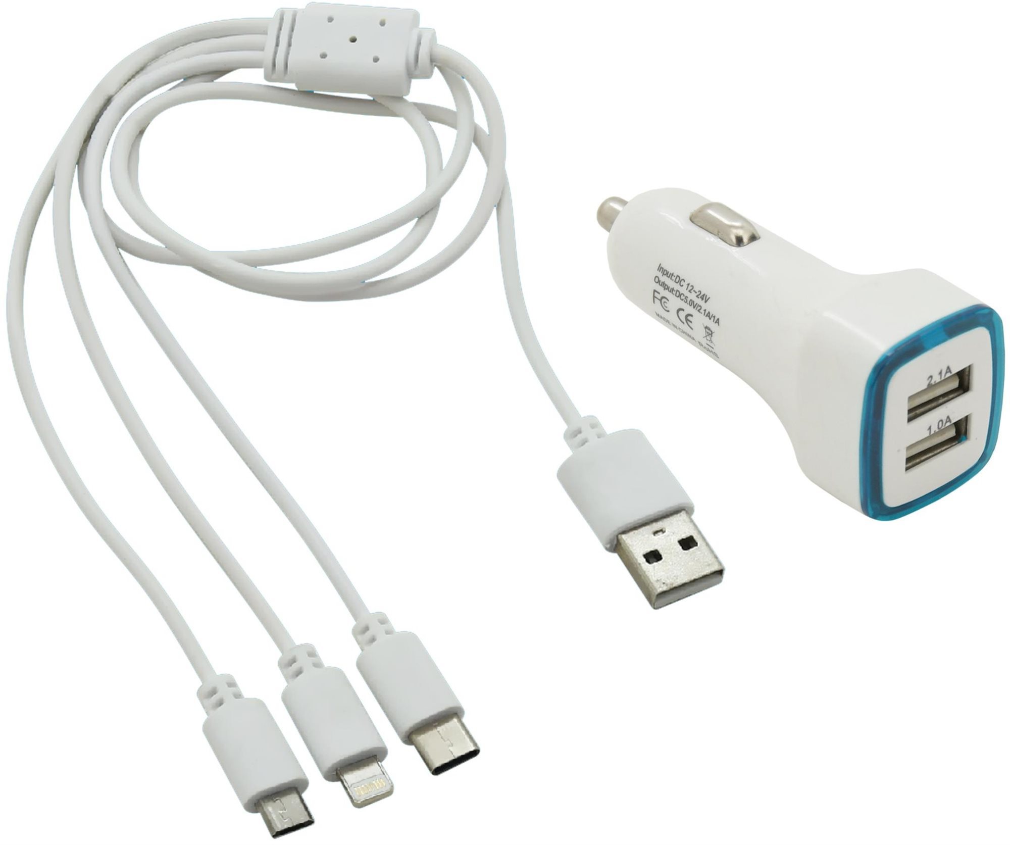 Compass Nabíjačka telefónu USB 3 in 1 (micro USB, iPhone, USB C)