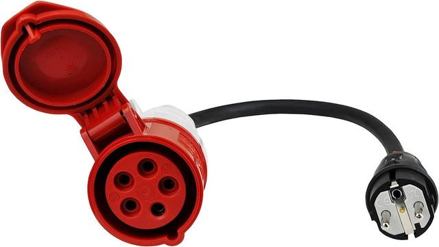 EV EXPERT Adaptér zo 16 A zásuvky Schuko na priemyslovú zásuvku 32 A CEE