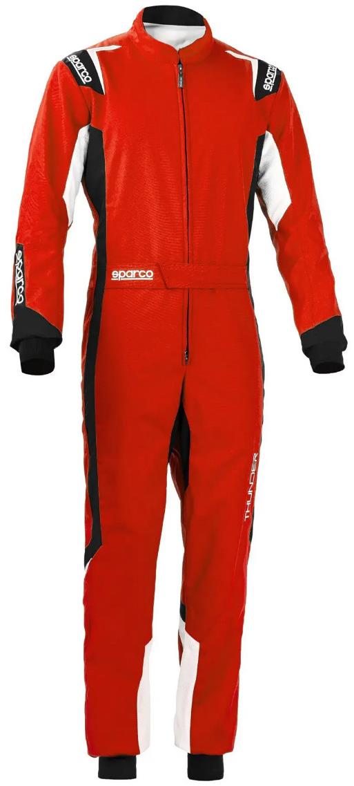 Sparco Kartingová kombinéza Thunder, homologácia FIA, farba červeno/čierna, veľ. XXL