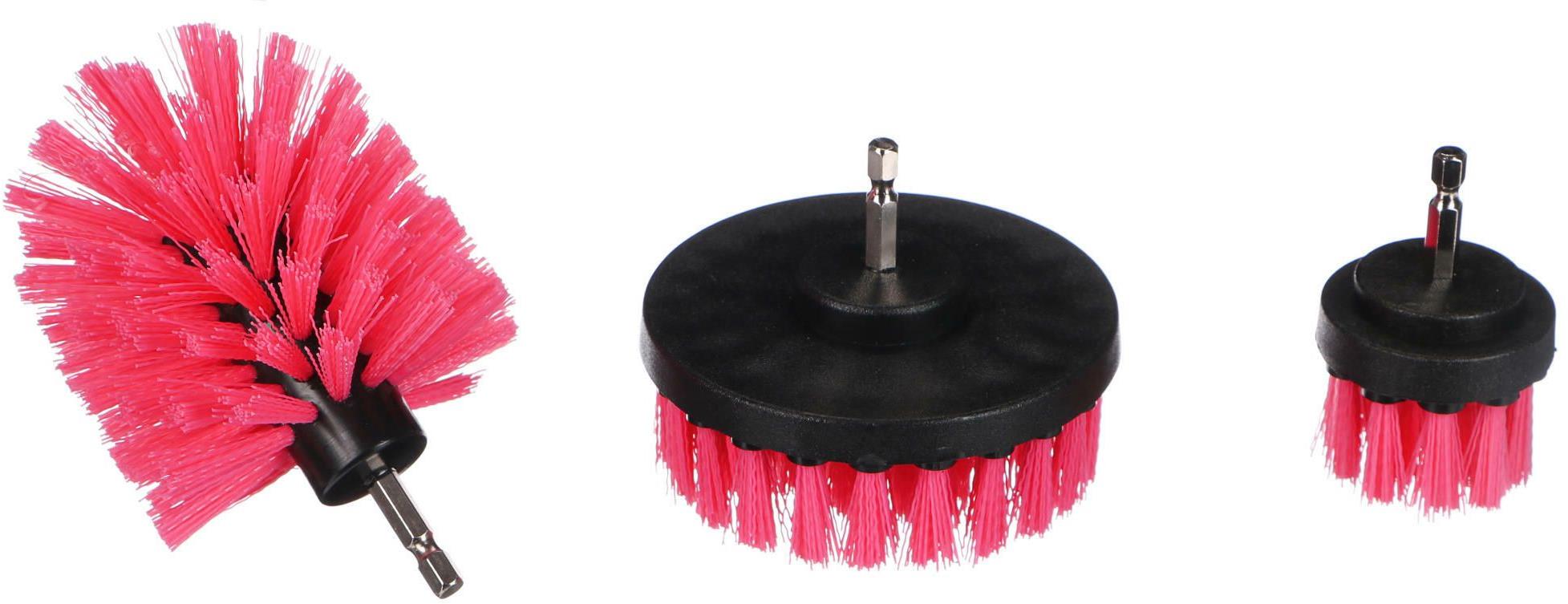 Sixtol Car Detailing Drill Brush 3 Pink 3, 3 ks
