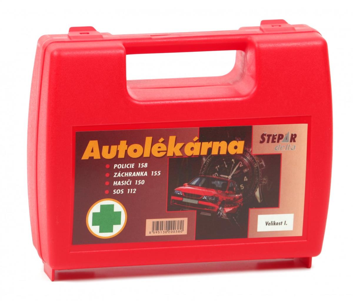 ŠTĚPAŘ Autolekárnička veľkosť I, kufrík červený, vyhláška č. 153/2023 Sb.