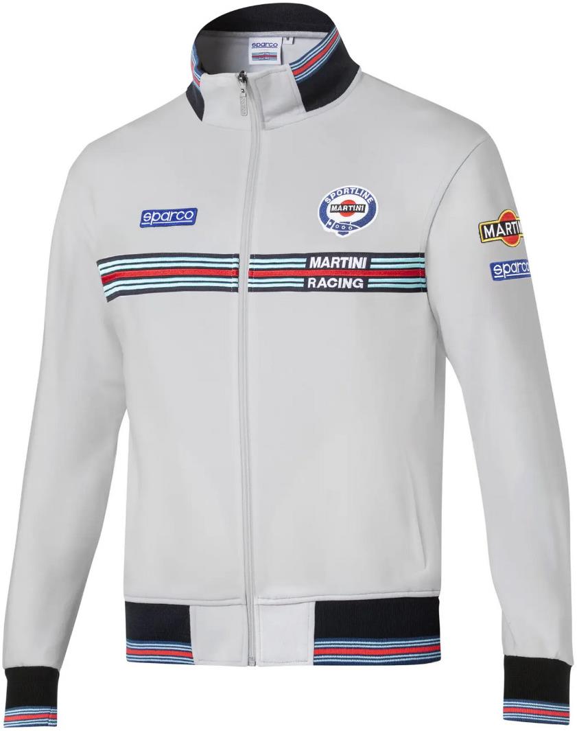 Sparco mikina na zips Martini Racing, farba sivá, veľkosť XL