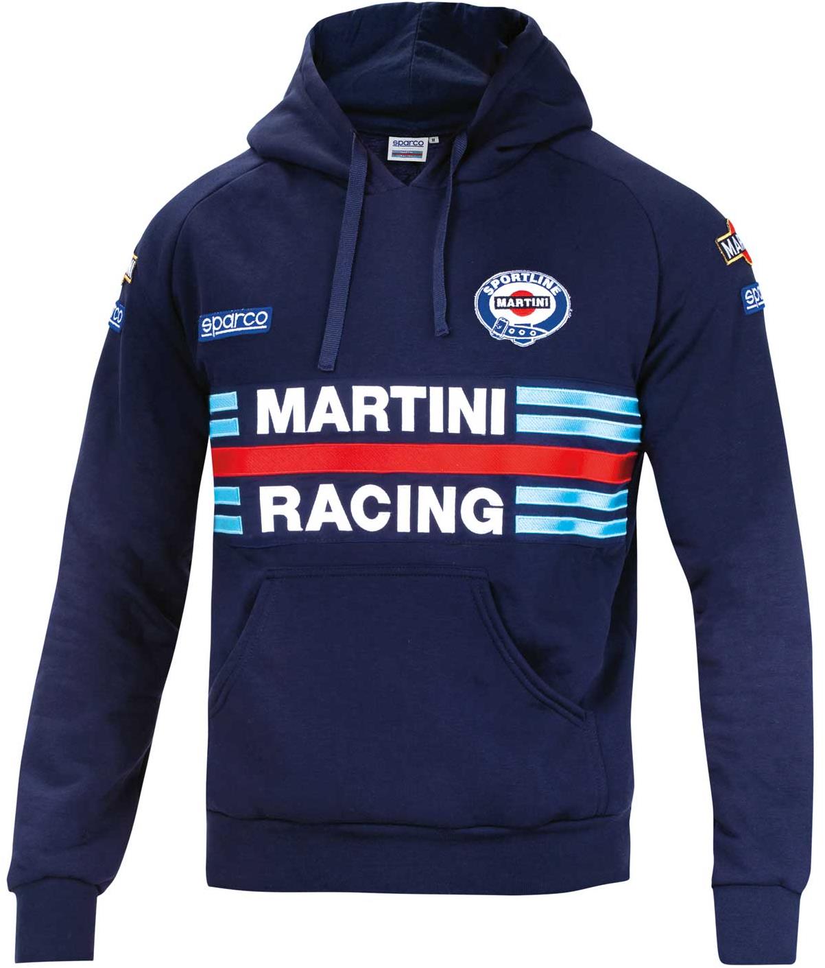 Sparco mikina s kapucňou Martini Racing, farba tmavomodrá, veľkosť XXL