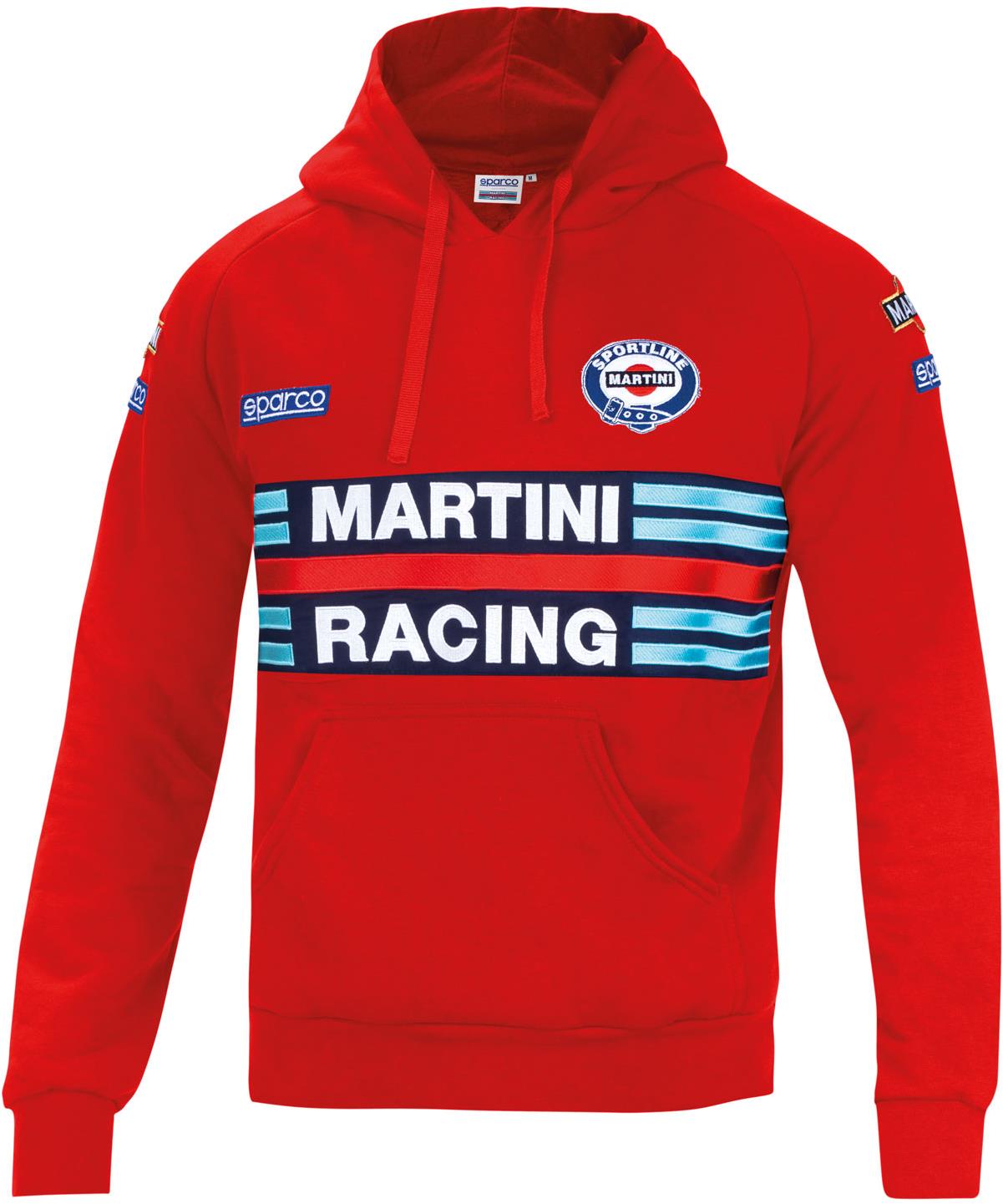 Sparco mikina s kapucňou Martini Racing, farba červená, veľkosť XXL