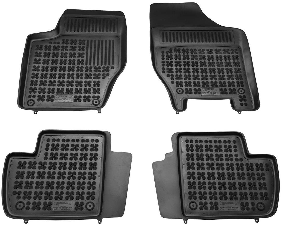 Rezaw-Plast, Gumené koberce so zvýšeným okrajom, Peugeot 308 I, 2007 – 2013, s hasiacim prístrojom pod nohami