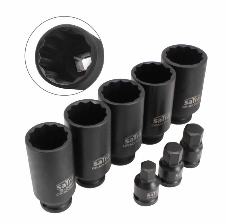 Satra Nástrčné úderové hlavice na matice hnacích hriadeľov 1/2" 27 – 36 mm S-S8P