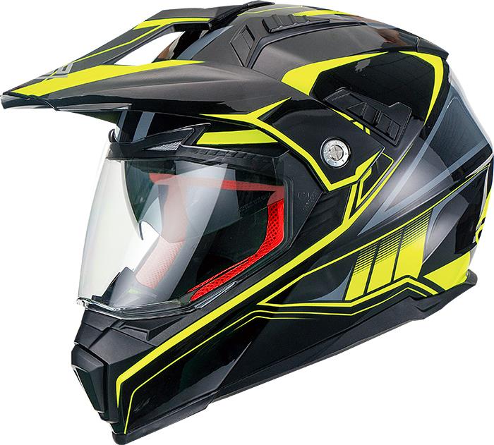 MAXX – FS 606 Enduro so slnečnou clonou čierno-zelená reflexná XL